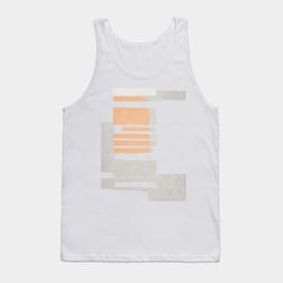 Abstract Orange and Grey Shreds Tank Top